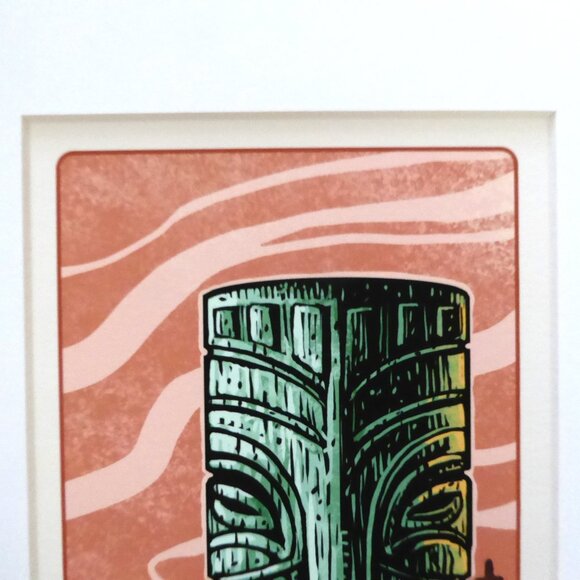 NEW POLYNESIAN TIKI GOD MUG FRAMED “MAGMA” ARTWORK PRINT BY CHET PHILLIPS SIGNED - Picture 7 of 9